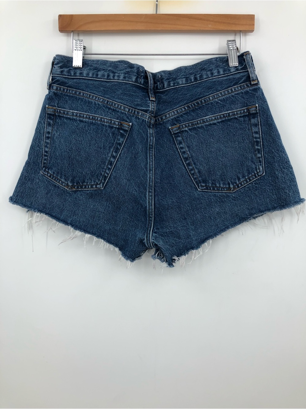 Agolde Parker Cut Off Denim Short Caution 0900 Dark Wash 28 blue organic cotton - Picture 5 of 11